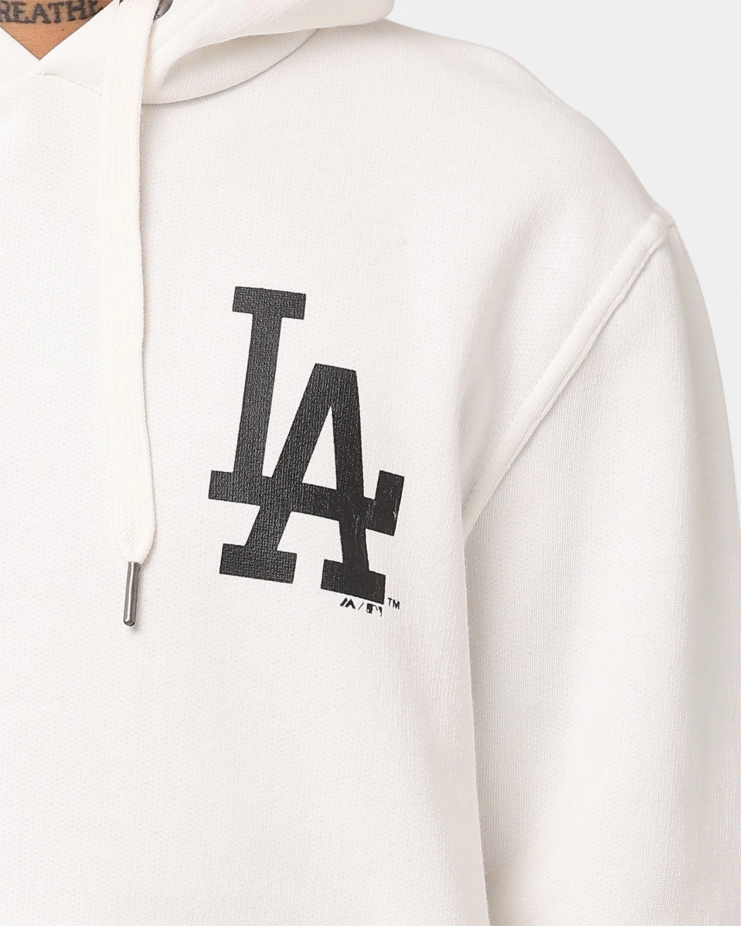 Majestic Athletic Los Angeles Dodgers The Duke Hoodie Cool White Airtight Storage Compartment Multi Directional Stretch