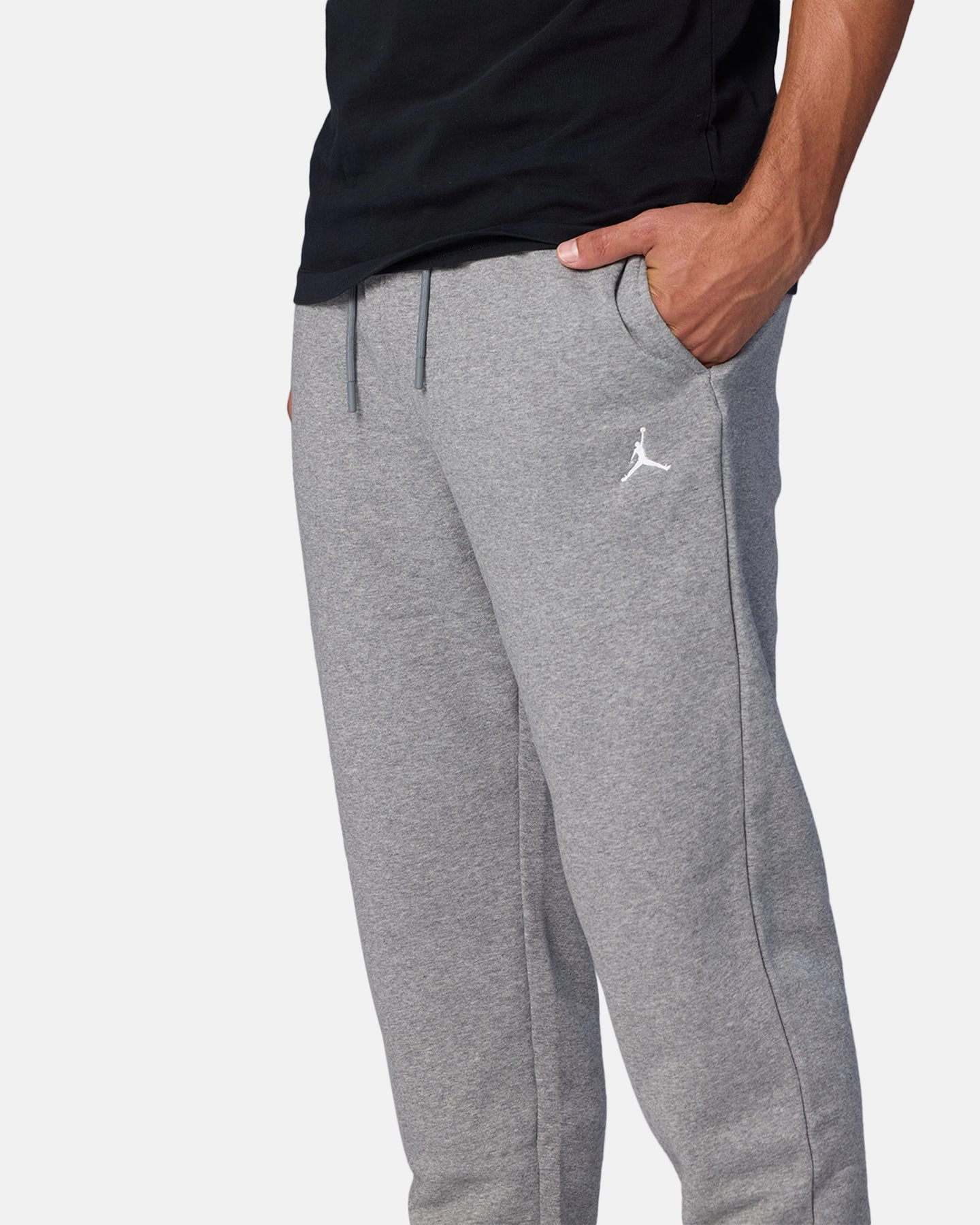 Flattering Fit Chilly Comfort Jordan Brooklyn Fleece Pants Carbon Heather/White