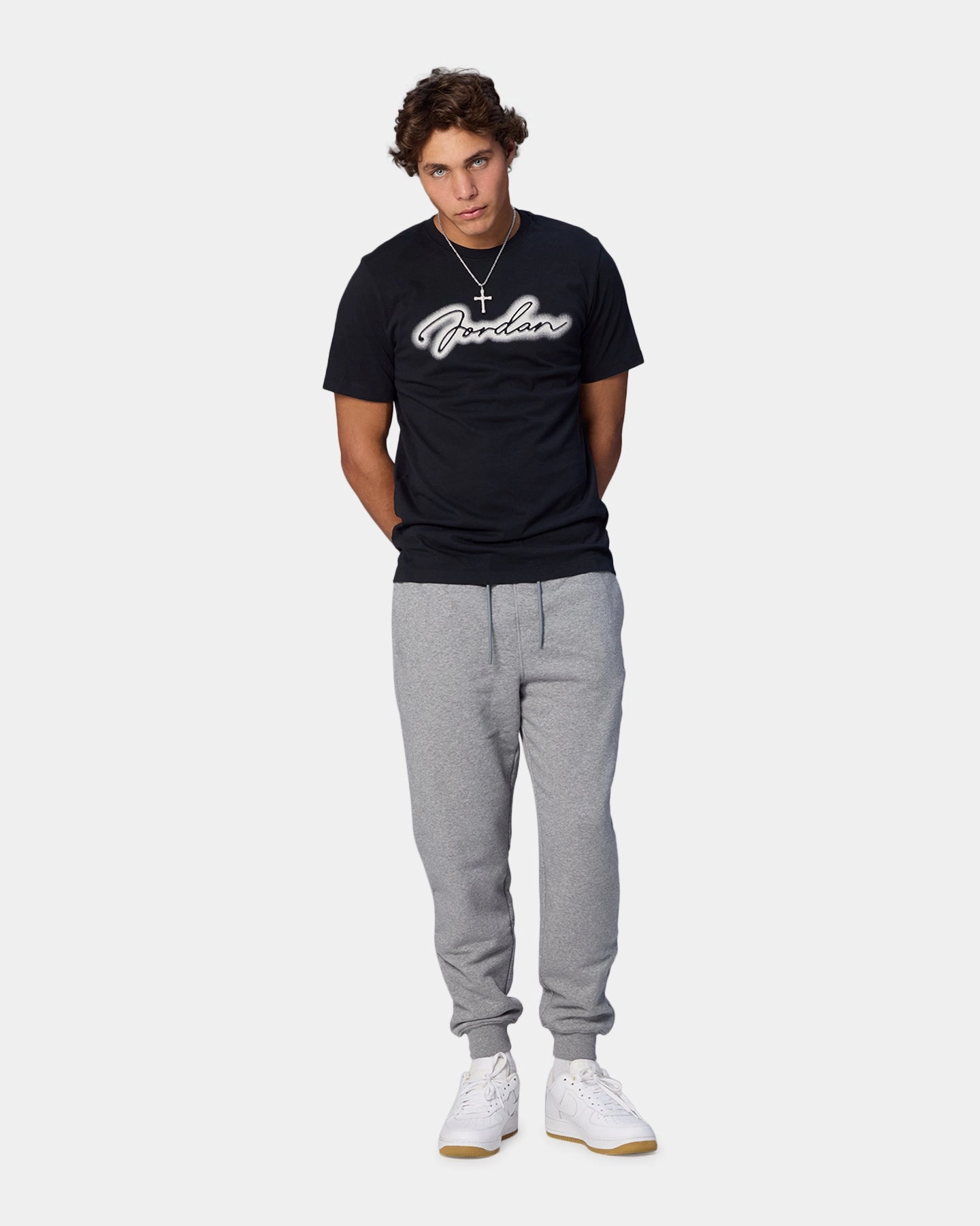 Jordan Brooklyn Fleece Pants Carbon Heather/White Minimal Edge Flattering Design Wear