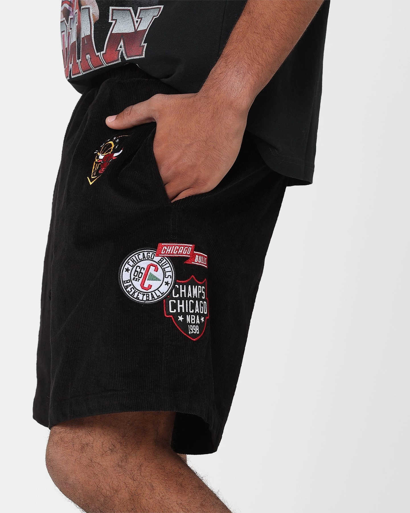 Mitchell & Ness Chicago Bulls Letterman Shorts Black Summer Ready Chill Look