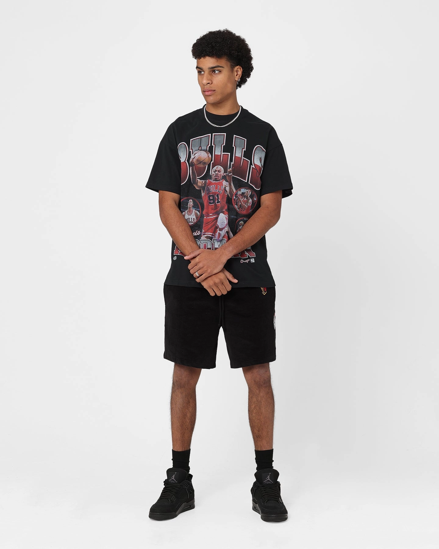 CompactPackable Socks Mitchell & Ness Chicago Bulls Letterman Shorts Black