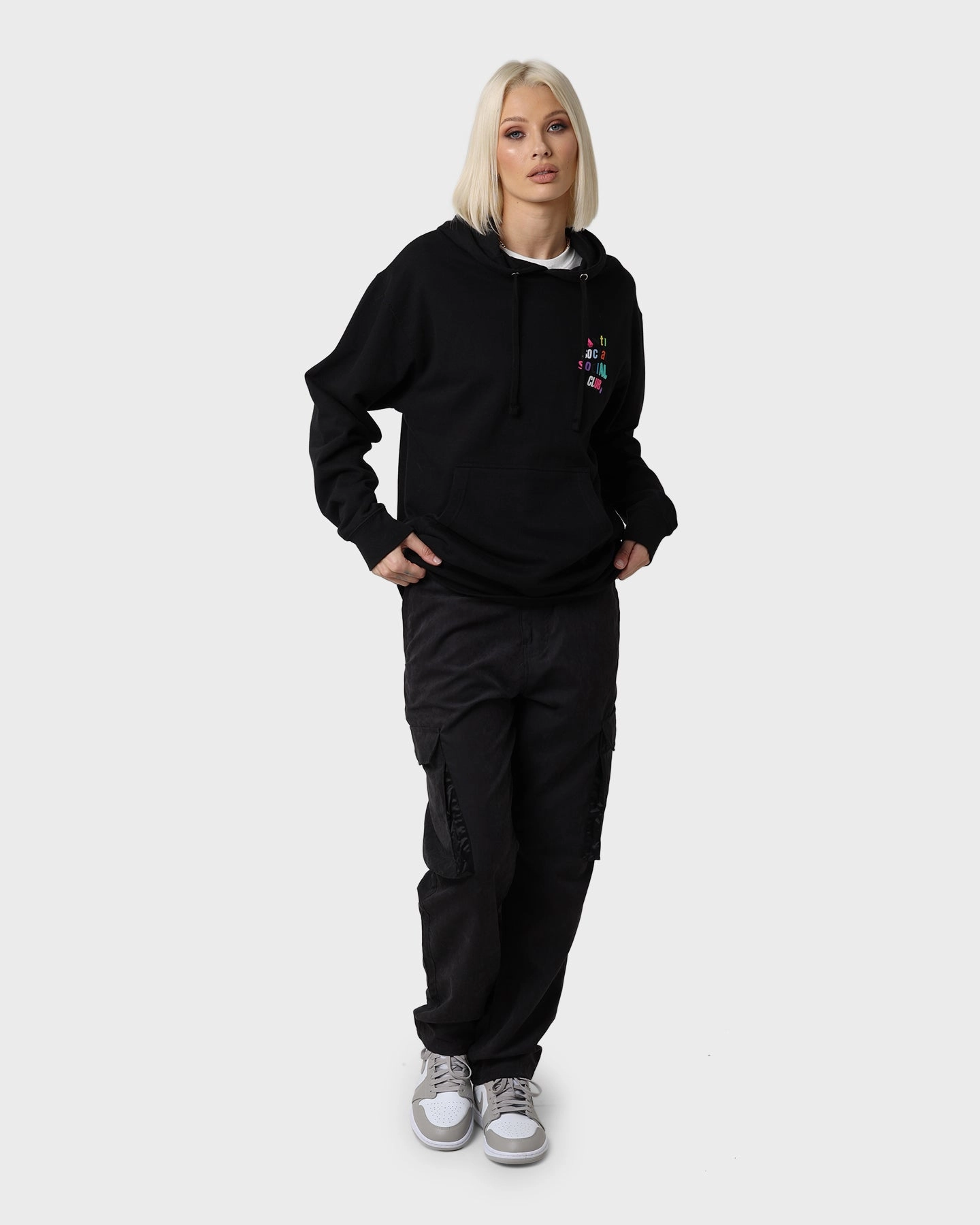 Disrupt Softshell Fabric Anti Social Social Club The Real Me Hoodie Black