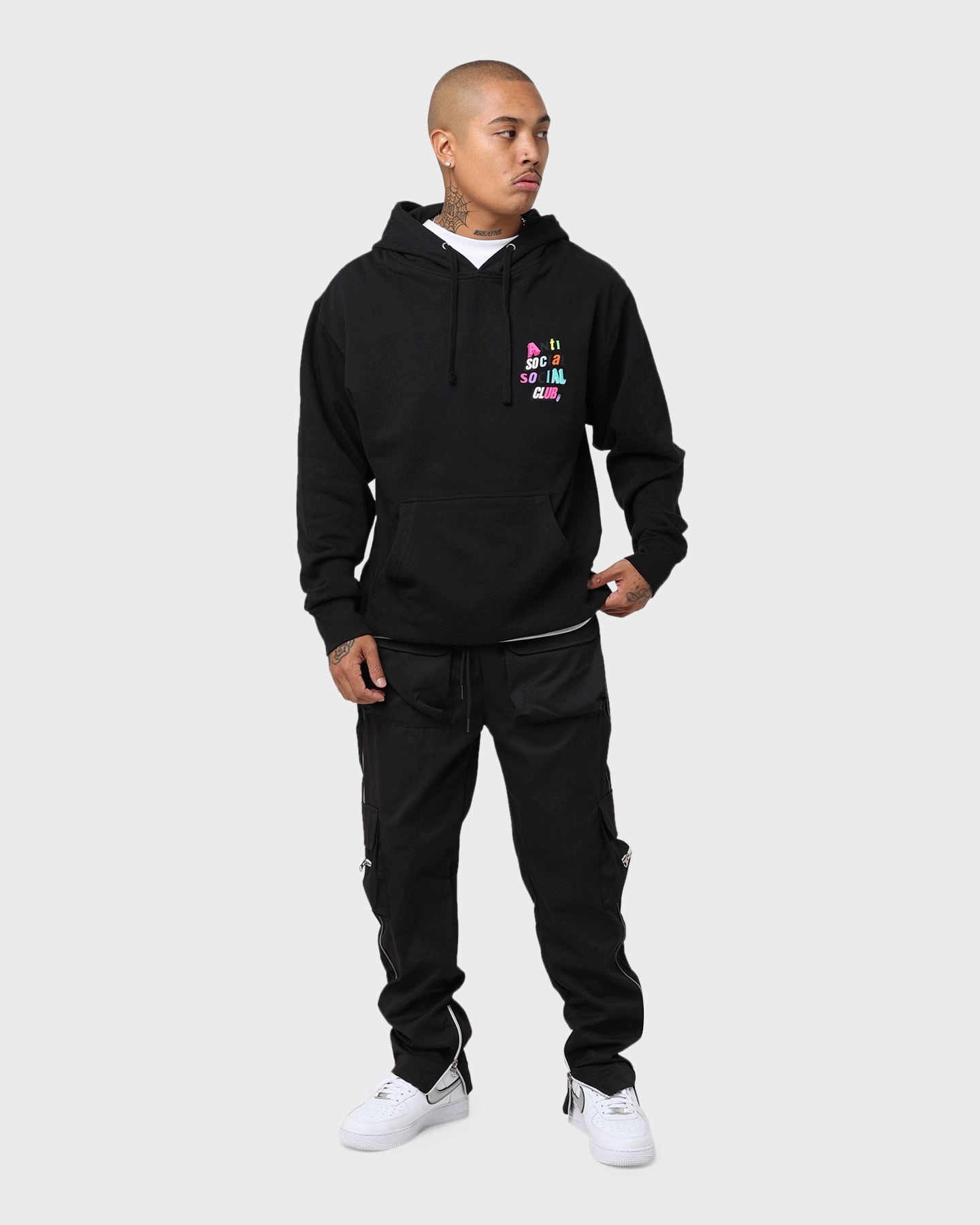 Taped Seams mid-length Anti Social Social Club The Real Me Hoodie Black