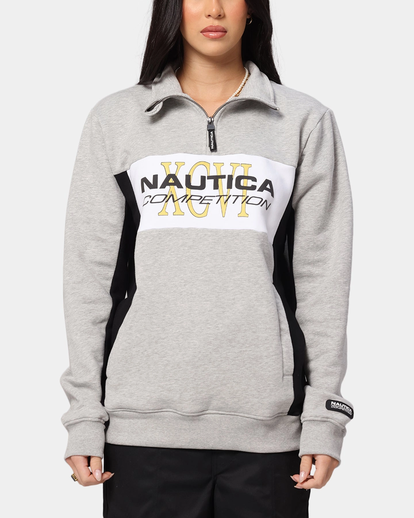 Soft touch layer Nautica Mallard 1/4 Zip-Up Top Grey Marle
