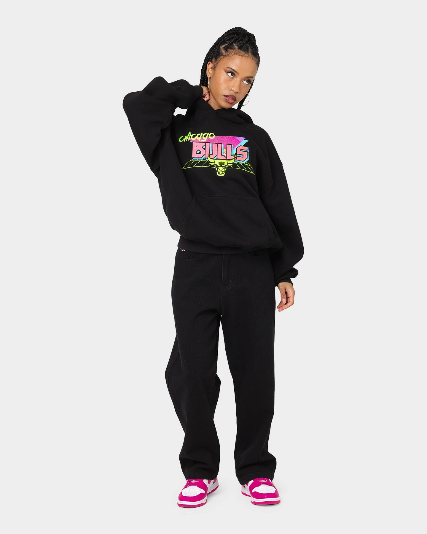 Noise Reducing Fabric motorcycle New Era Chicago Bulls Retro Arcade Hoodie Black