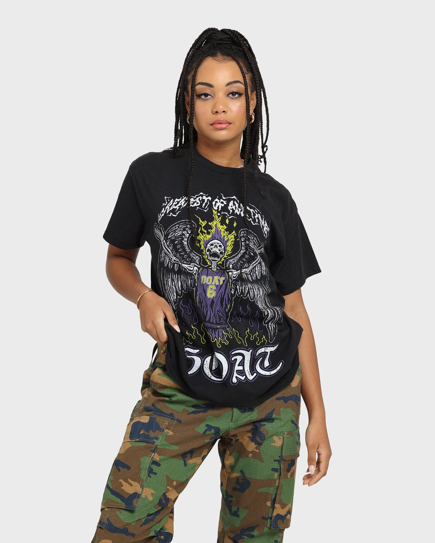 Cozy Apparel Adult sophistication Goat Crew Los Angeles Angels Vintage T-Shirt Black Wash