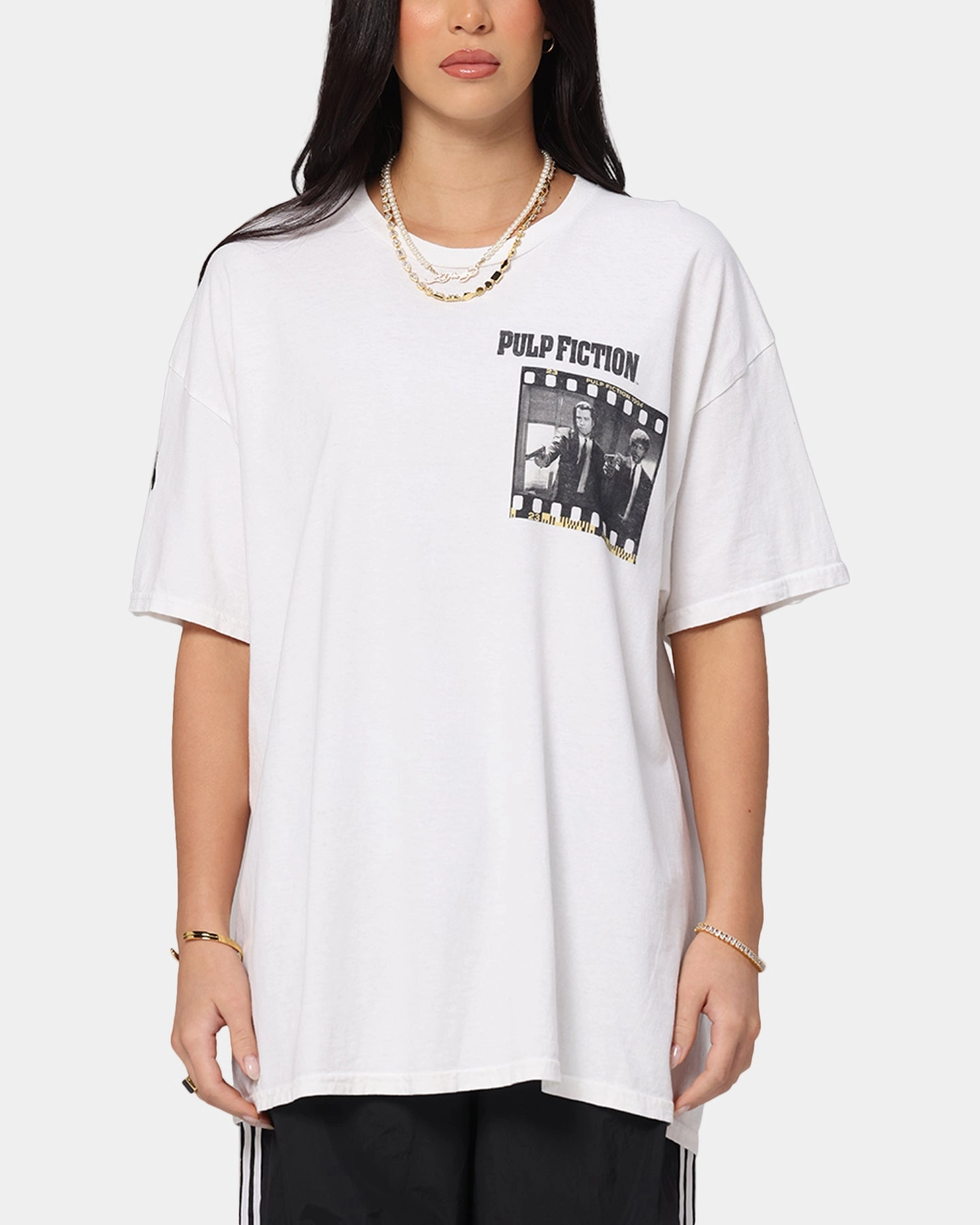 Pulp Fiction Montage T-Shirt White Vintage Odor-resistant TemperatureRegulating