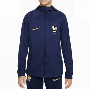 Kids - France hooded training presentation tracksuit 2022/23 - Nike Smooth silhouette Thermoregulating Fabric