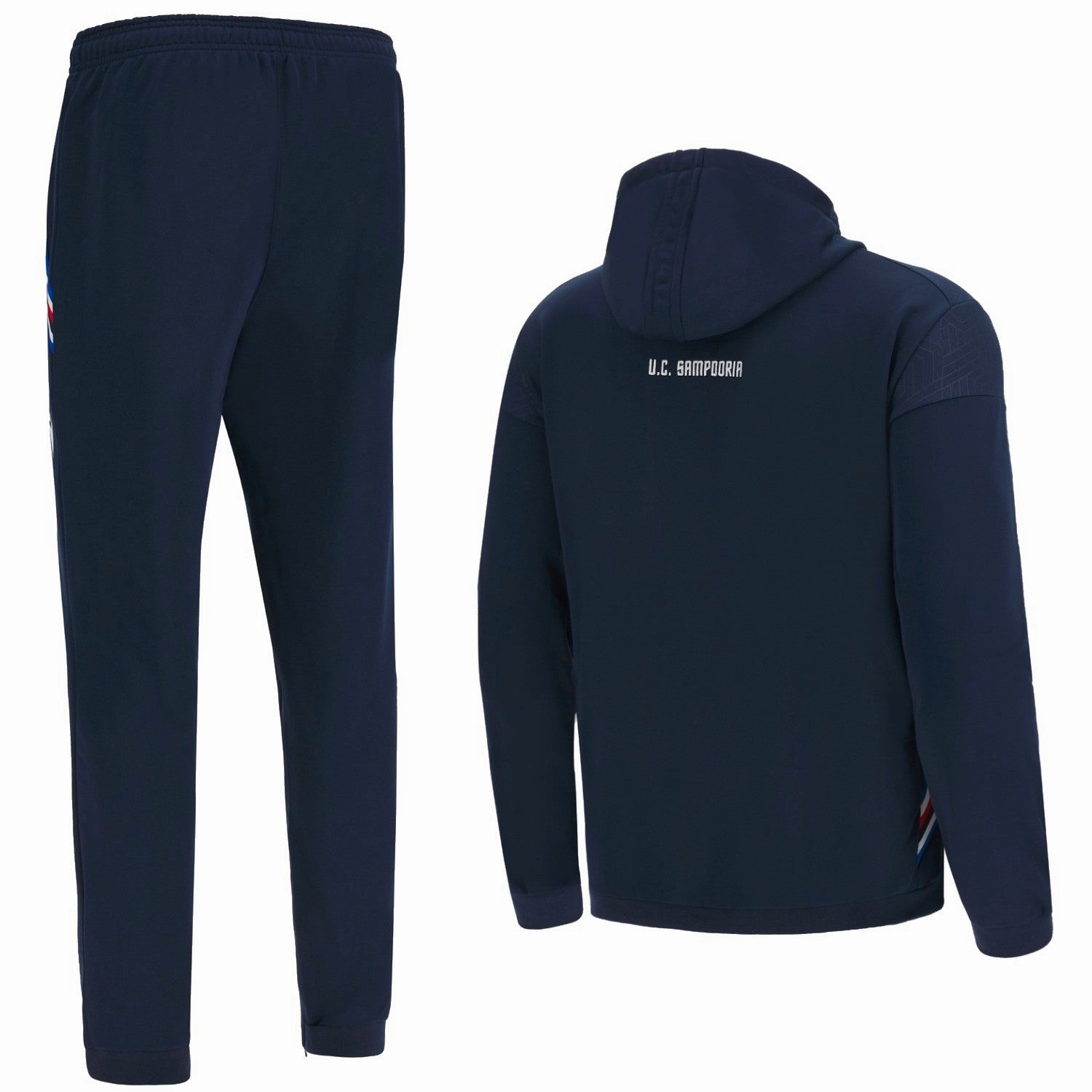 Corduroy Breathable Design UC Sampdoria navy travel presentation tracksuit 2022/23 - Macron