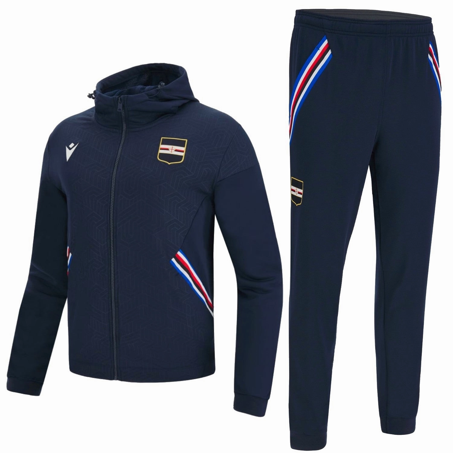 ReinforcedKneePanels Fitness Look UC Sampdoria navy travel presentation tracksuit 2022/23 - Macron