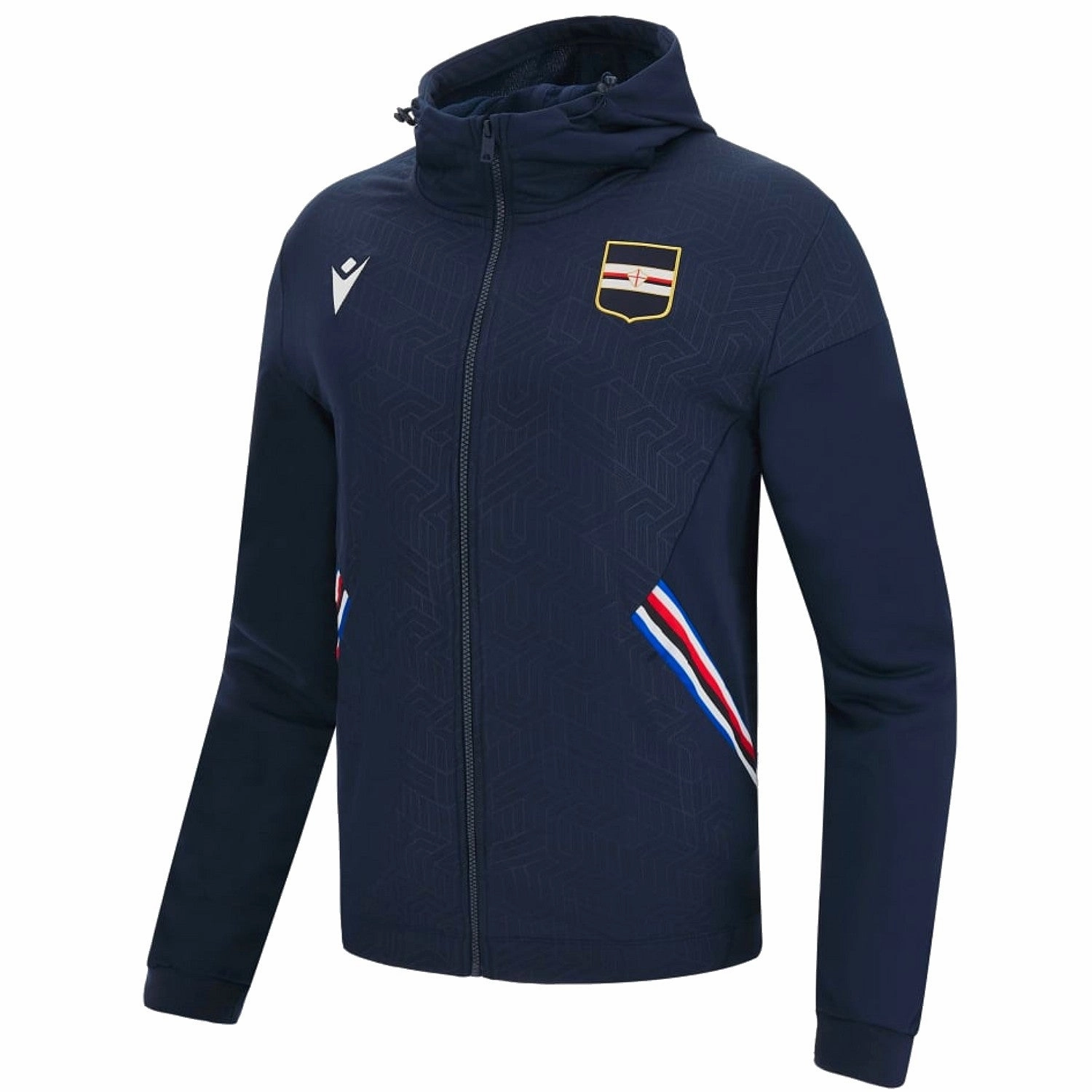 UC Sampdoria navy travel presentation tracksuit 2022/23 - Macron pin venue Maximum Flex
