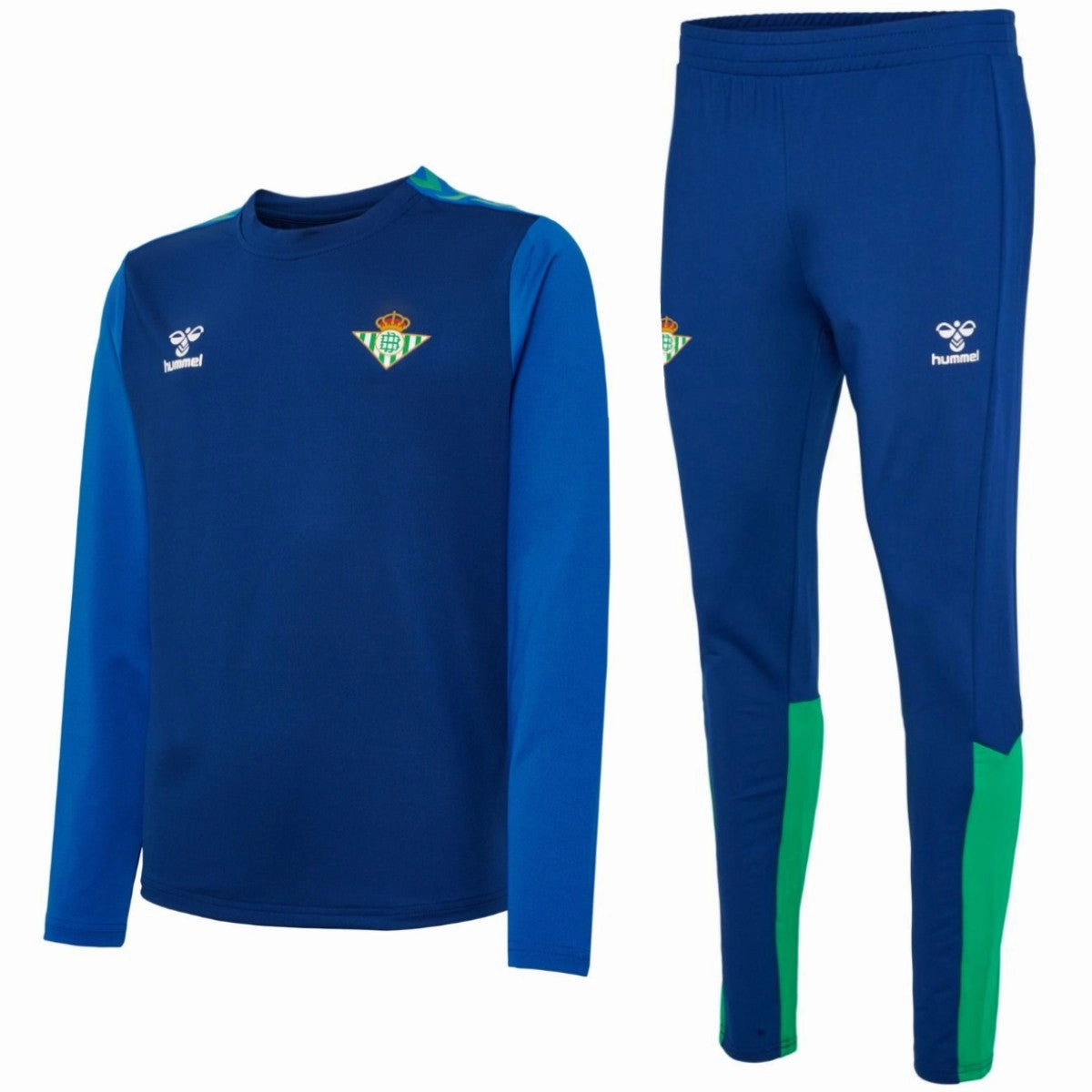 Betis Sevilla soccer training sweat tracksuit 2022/23 navy - Hummel organic materials
