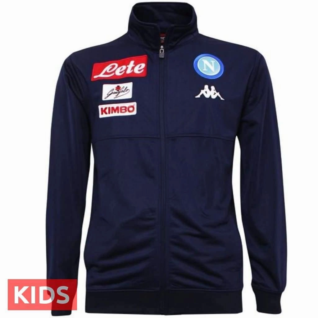 Chafe Free Construction interest venue Kids - SSC Napoli Navy Training Soccer Tracksuit 2017/18 - Kappa
