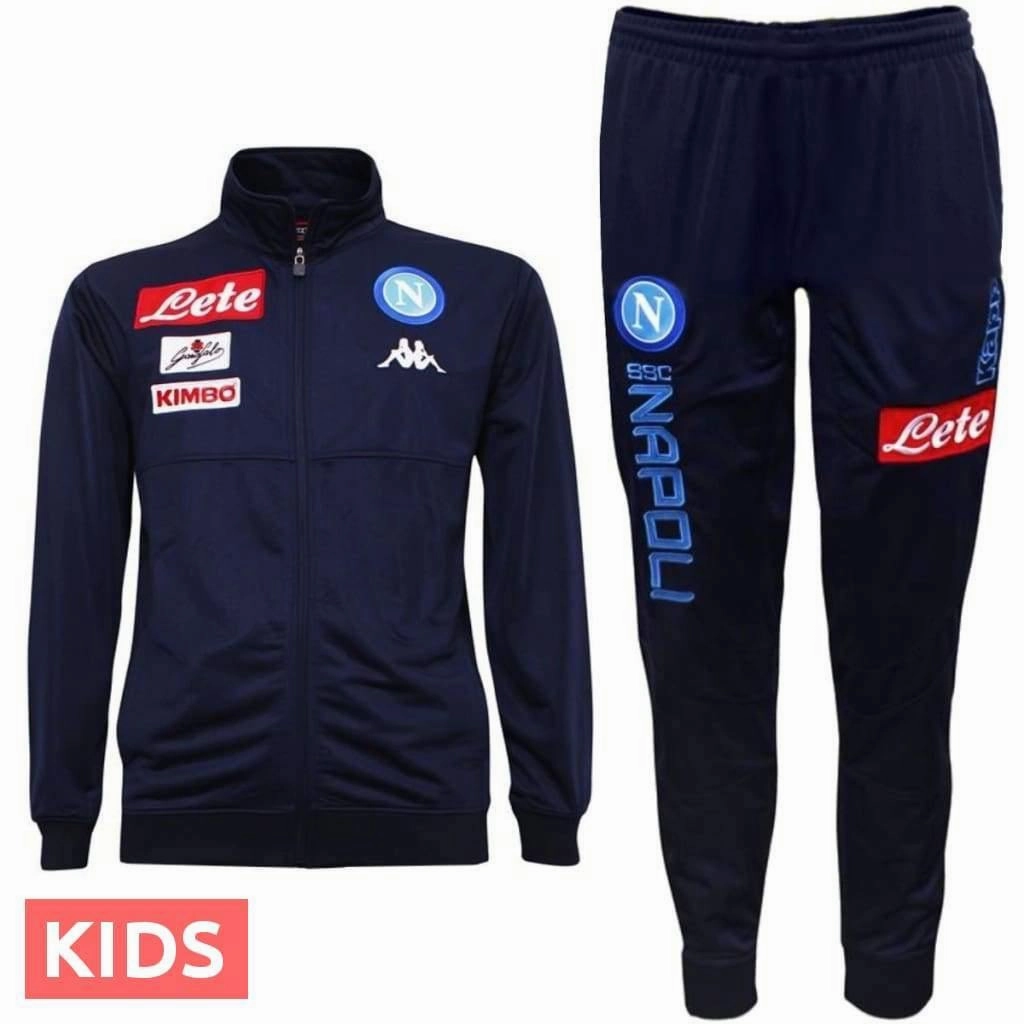 biomass power Kids - SSC Napoli Navy Training Soccer Tracksuit 2017/18 - Kappa