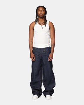 Stretchy Material Basic Look Saint Morta Amplus Jeans Indigo/Tan