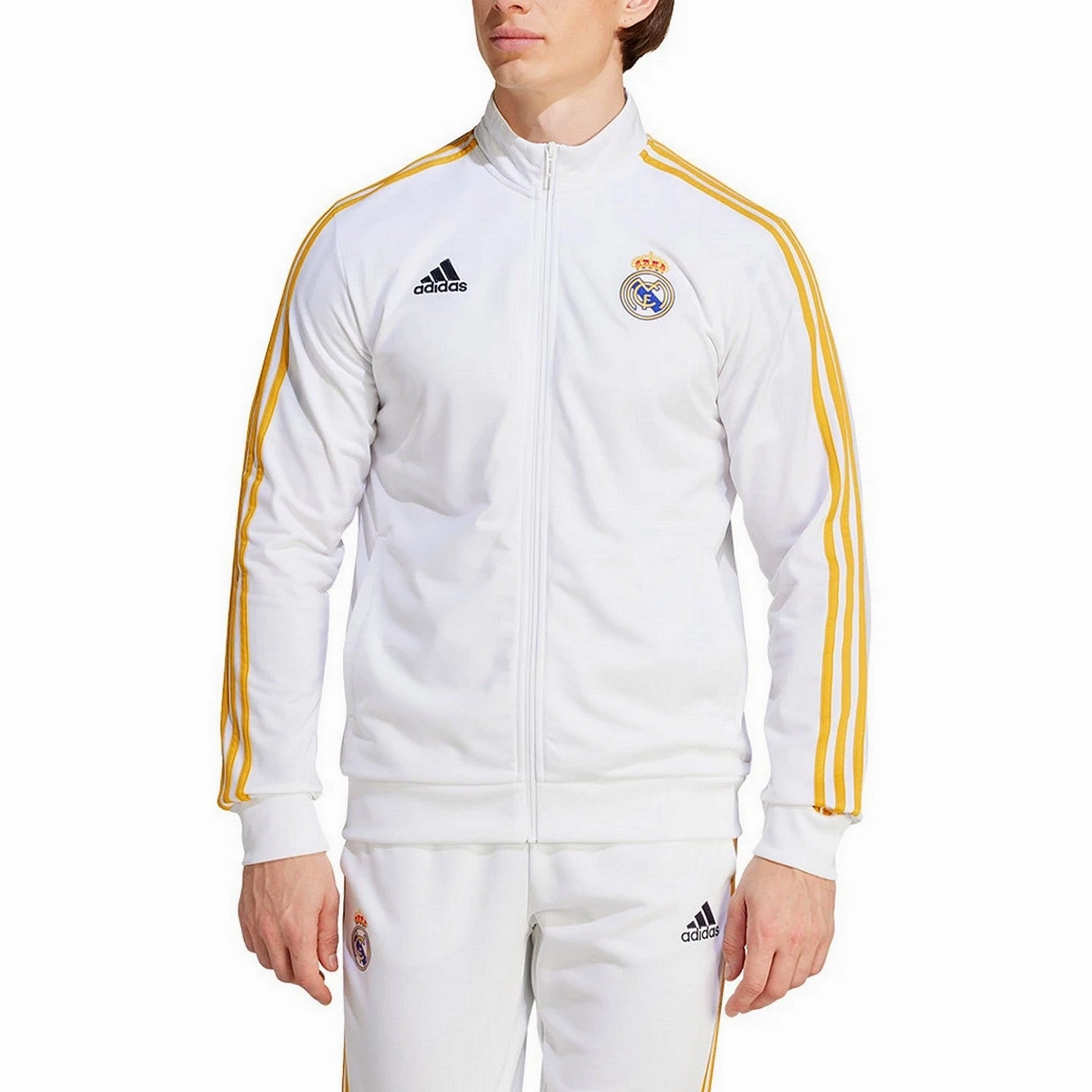 Real Madrid white Casual 3S presentation tracksuit 2023/24 - Adidas mitten Travel Wear