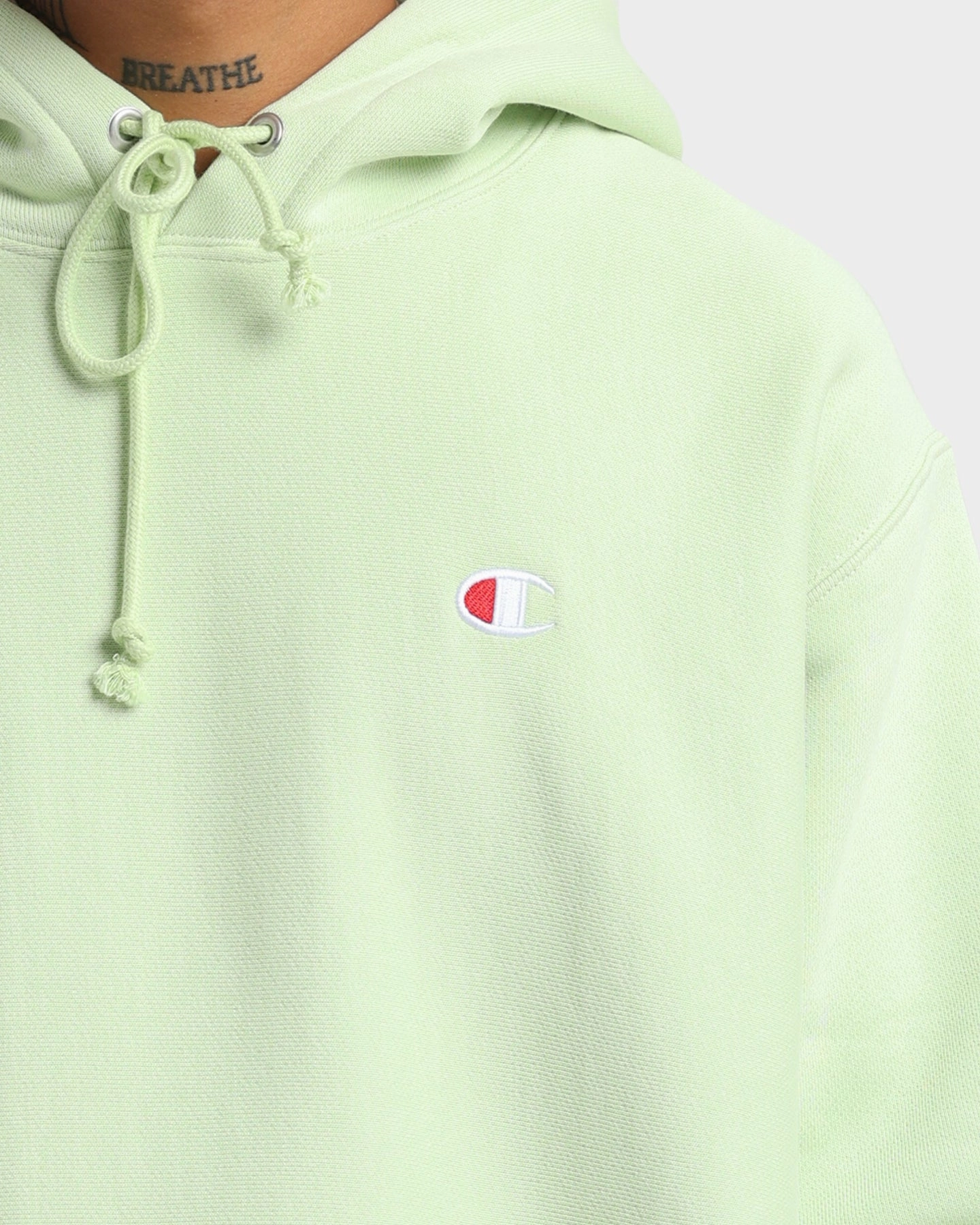 Champion Reverse Weave Small C Hoodie Mint To Green Zip-up
