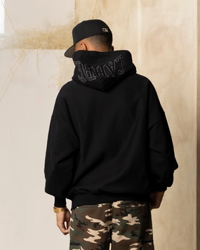 HiddenStorage Worship Carre Arch Oversized Hoodie Black/Black