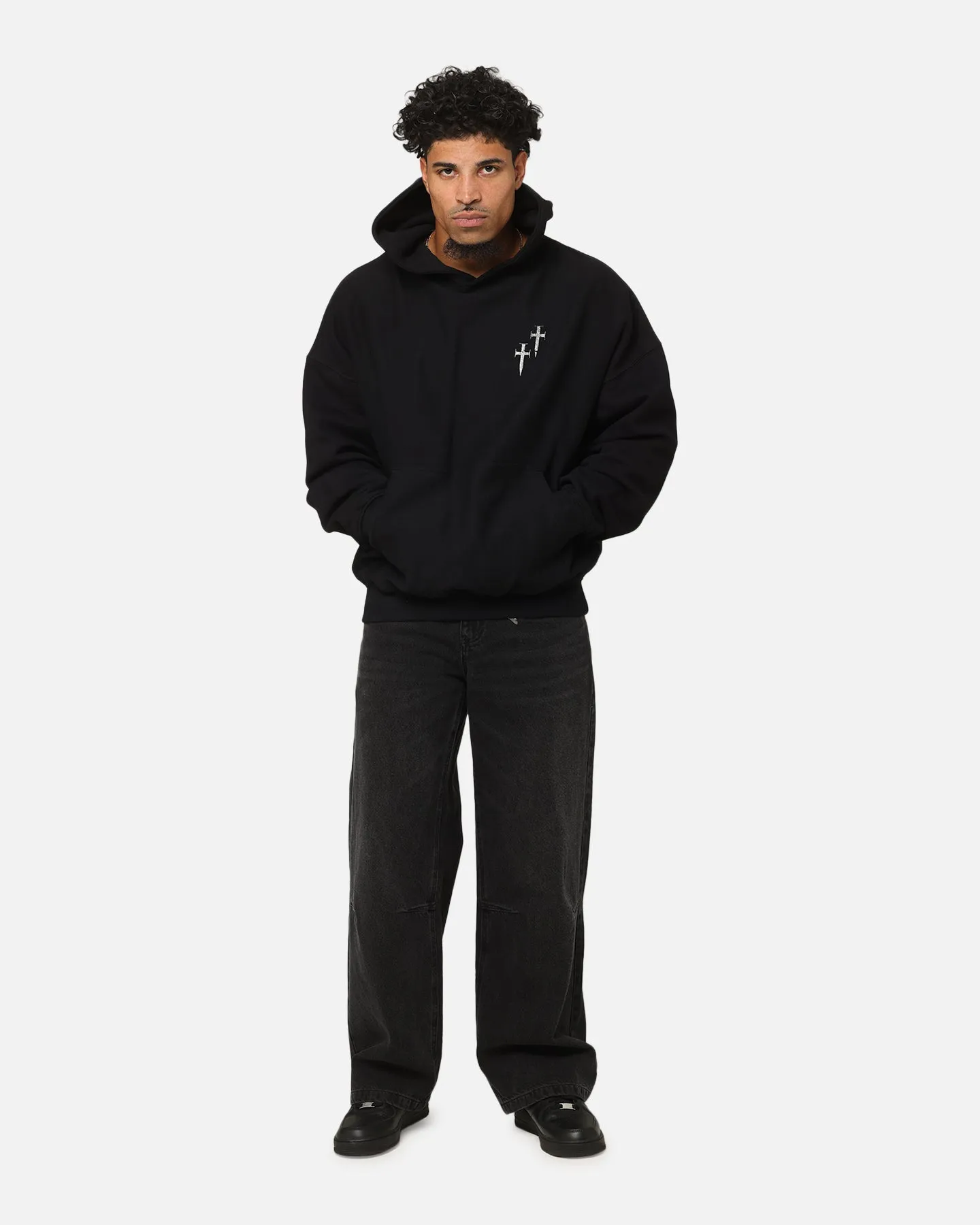 Reflective Trim Bestseller Saint Morta Ride Or Die Boxy Hoodie Black