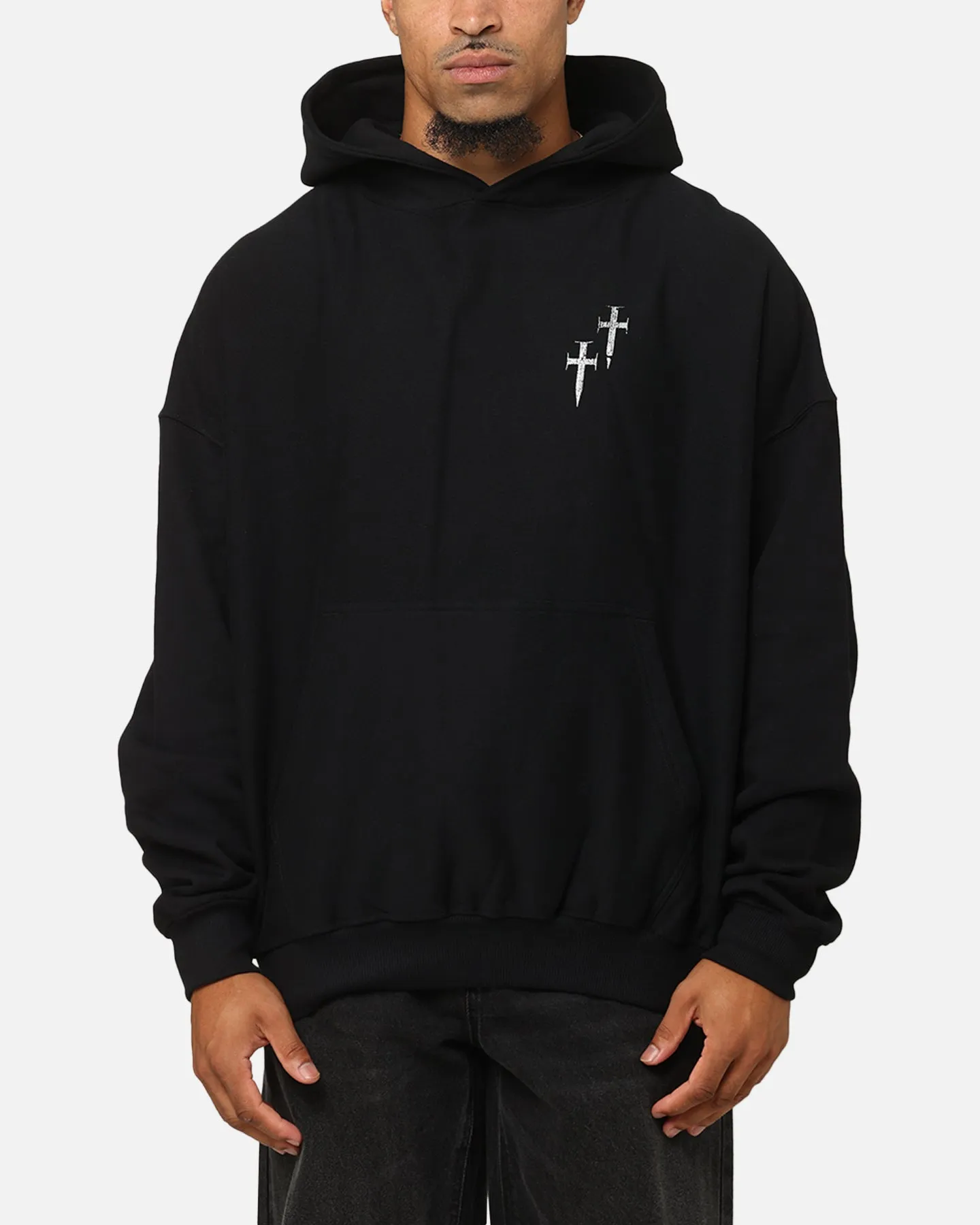 Saint Morta Ride Or Die Boxy Hoodie Black Job