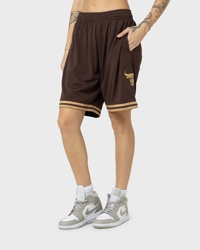 Mitchell & Ness Chicago Bulls Lux Brown Swingman Shorts Baroque Brown Outdoor Look Fitness wear
