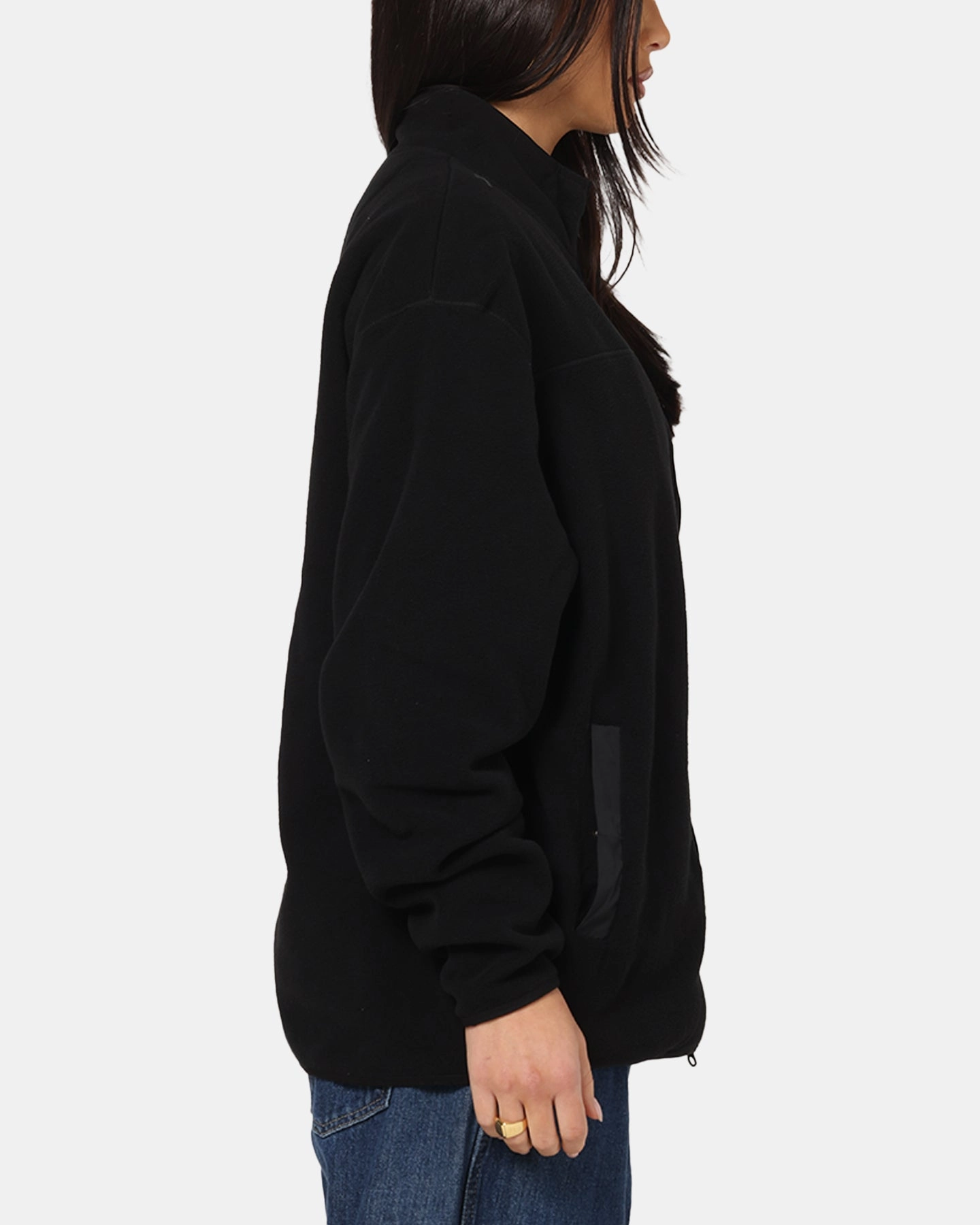 S Double Polar Fleece Jacket Black CompressionFit