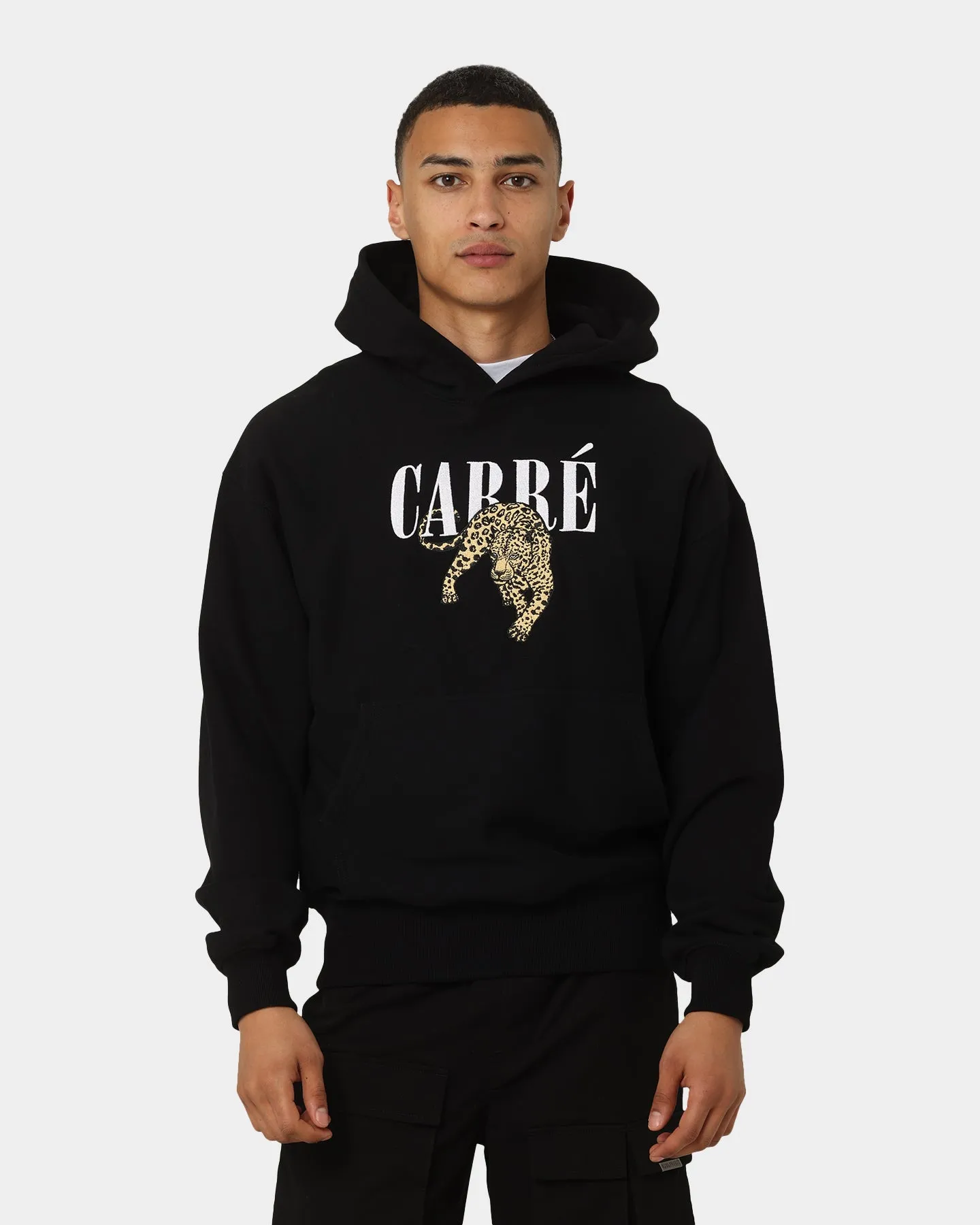 InsulatedLayer Compression Stitching Carr?? Leo Oversized Hoodie Black
