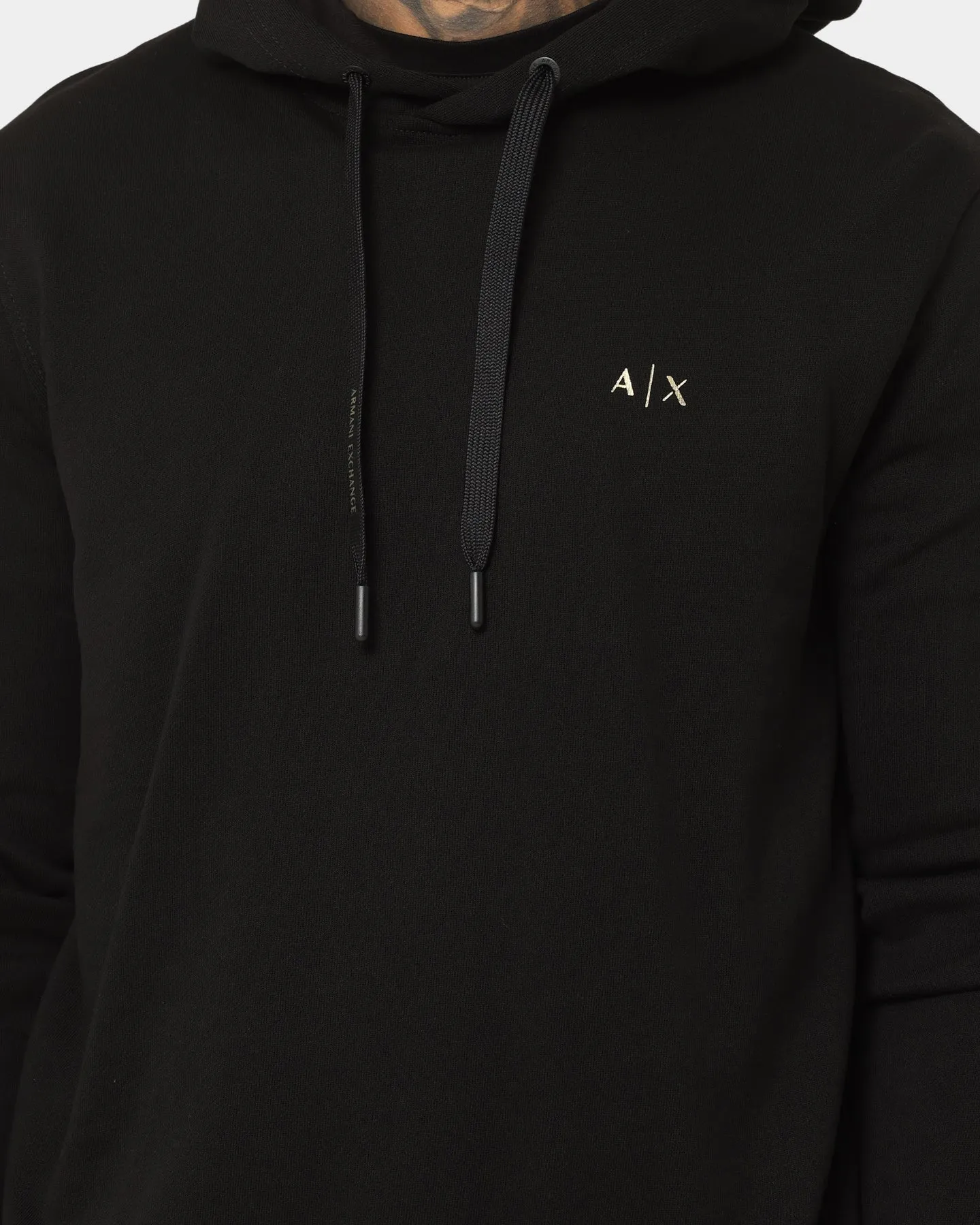 Non Restrictive Silhouette short sleeved Armani Exchange Felpa Hoodie Black
