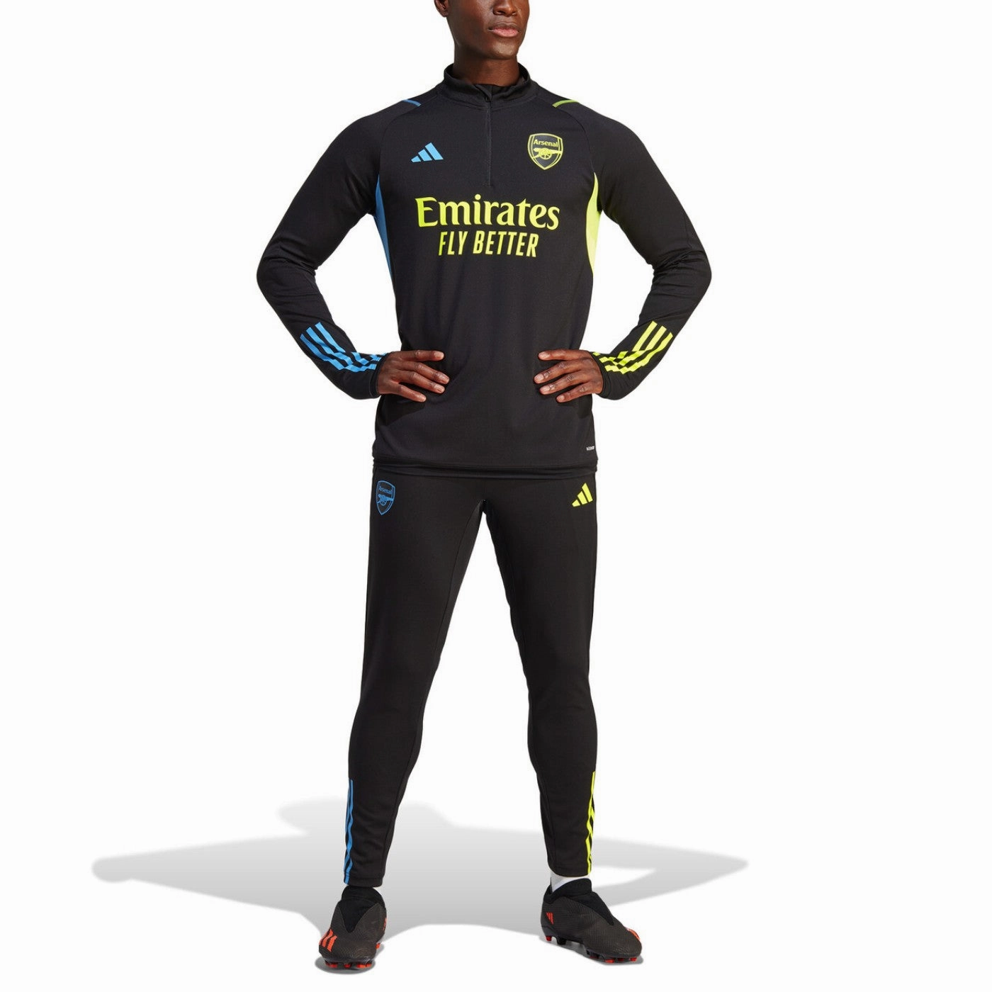 watch venue High Flexibility Arsenal black training technical soccer tracksuit 2023/24 - Adidas