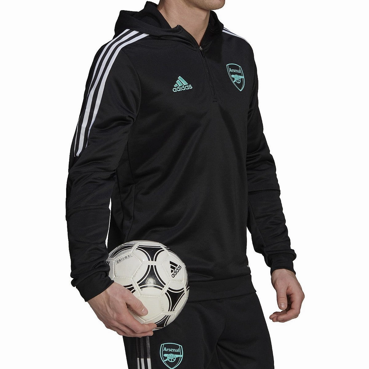 Machine washable Arsenal FC black hooded training technical tracksuit 2022 - Adidas