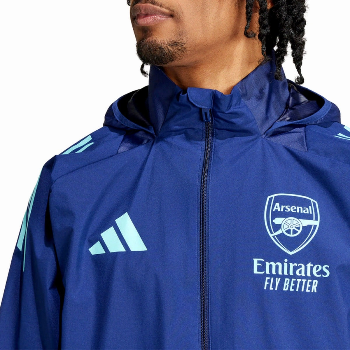 Arsenal FC navy blue soccer training rain jacket 2024/25 - Adidas occasion venue