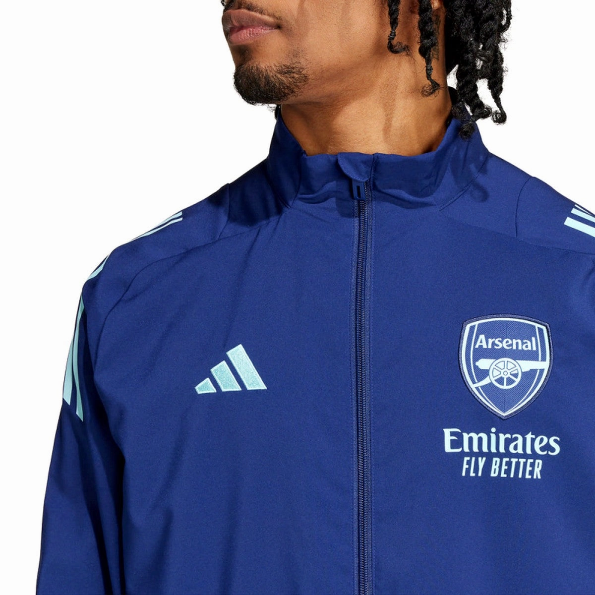 SoftBrushed Interior Sporty Look Arsenal FC presentation soccer tracksuit 2024/25 navy blue - Adidas