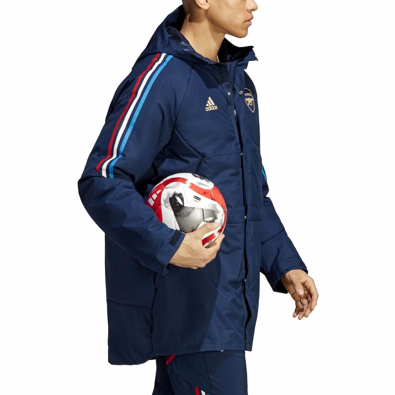 Outdoor Performance Team sports uniform Arsenal FC Soccer parka down jacket 2022/23 navy blue - Adidas