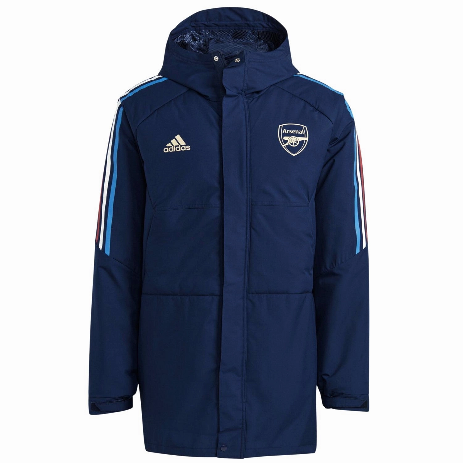 Arsenal FC Soccer parka down jacket 2022/23 navy blue - Adidas FourWay Stretch Fabric Printed