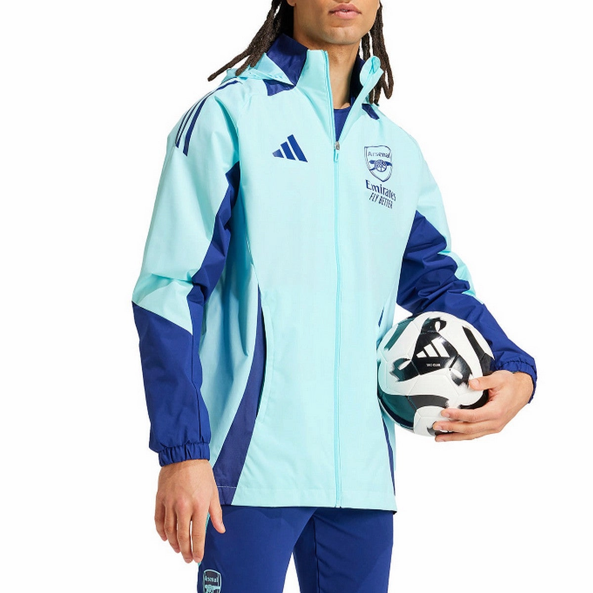 Regular Fit Patterned Arsenal FC soccer training rain jacket 2024/25 - Adidas