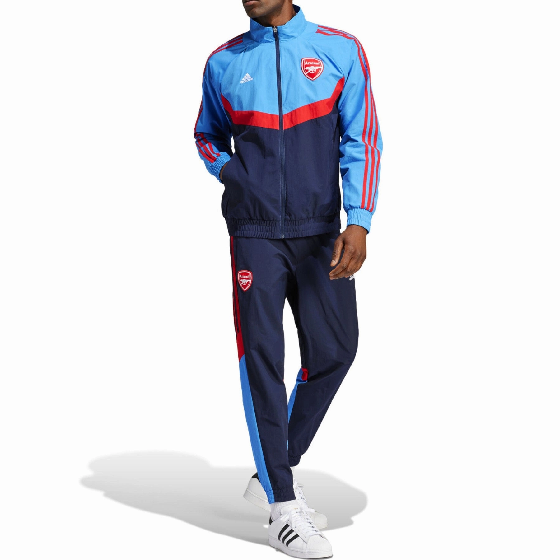 Arsenal FC woven presentation Soccer tracksuit 2024 - Adidas QuickRecovery Stretch Material Rubberized Cuffs