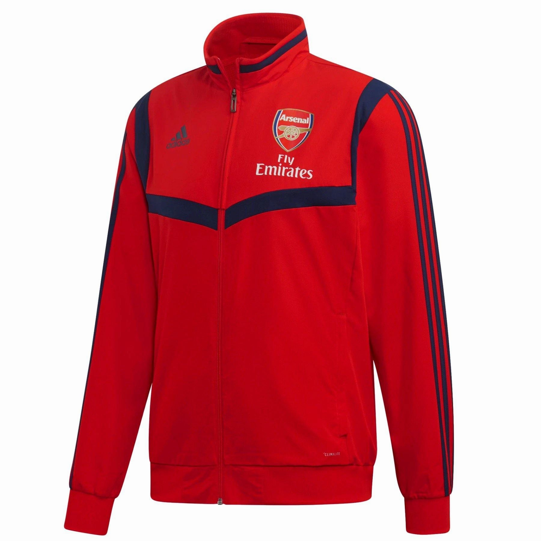 Arsenal presentation Soccer tracksuit red/navy 2019/20 - Adidas Abrasion Resistant Design FlatlockStitching