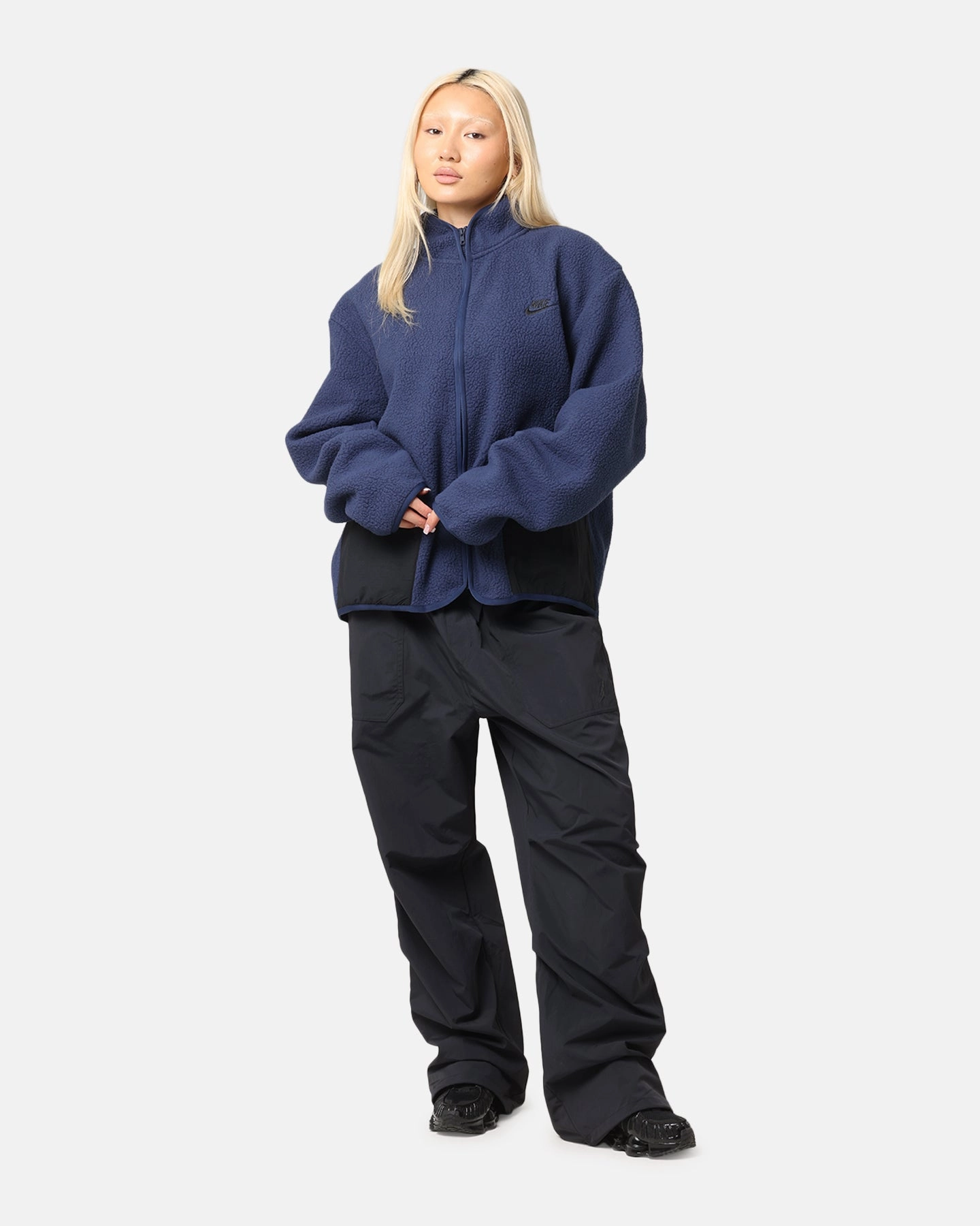 Trendy Outerwear Nike Sherpa Winter Jacket Midnight Navy/Black