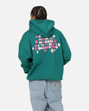 Breathable Mesh Panels AntiStatic Lining Playboy Stay Playful Hoodie Forest Green