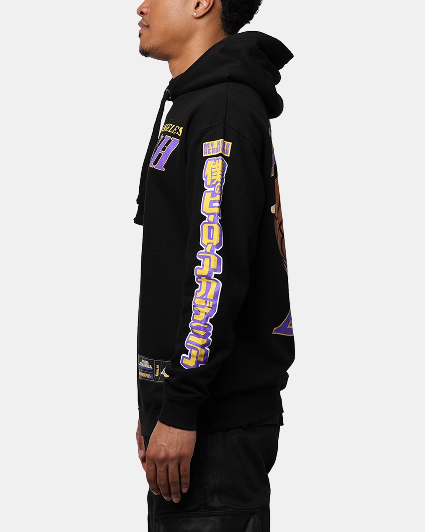 Warm Weather Wear Hyperfly X My Hero Academia X NBA Los Angeles Lakers Hoodie Black