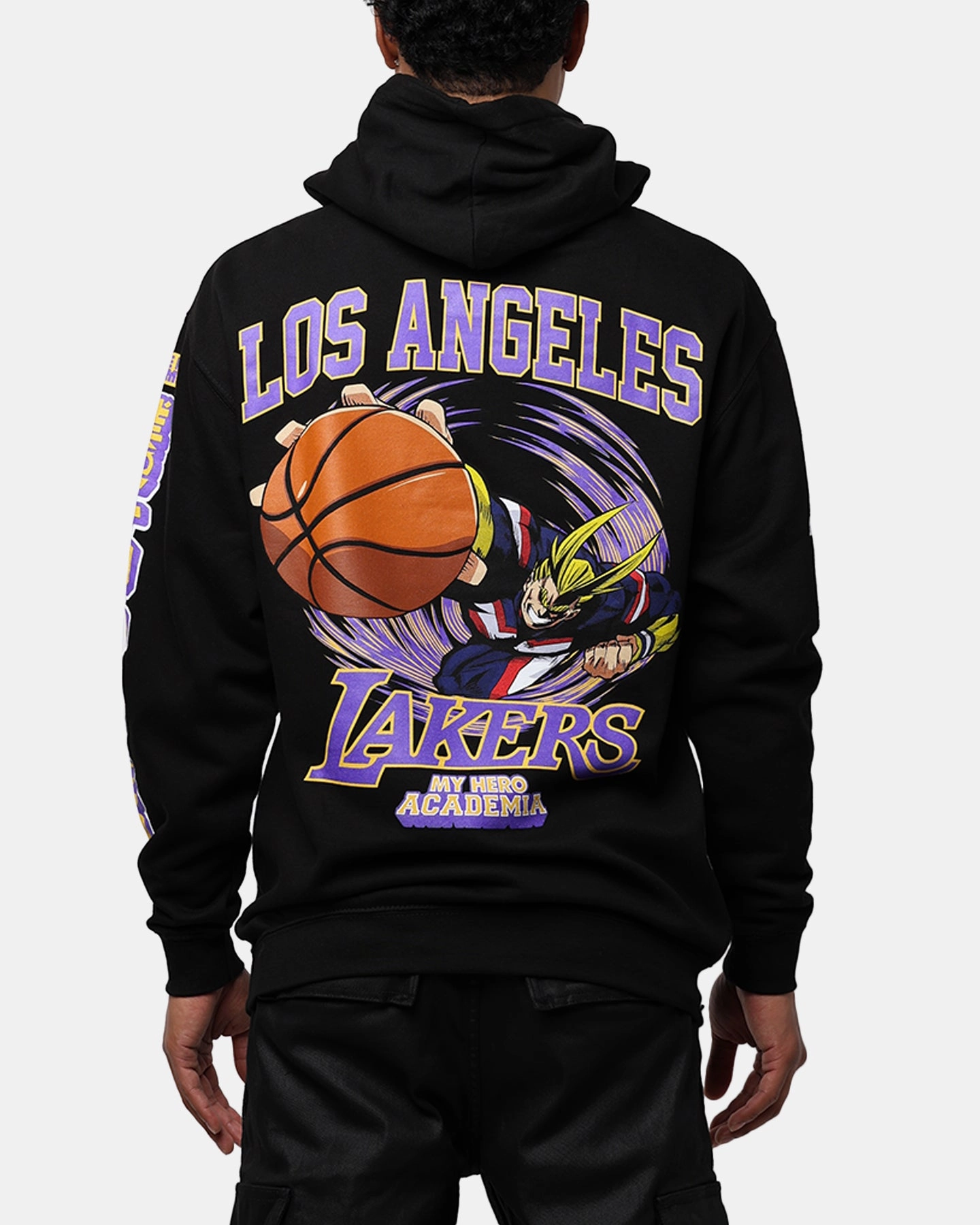 Network Low Bulk Design Hyperfly X My Hero Academia X NBA Los Angeles Lakers Hoodie Black