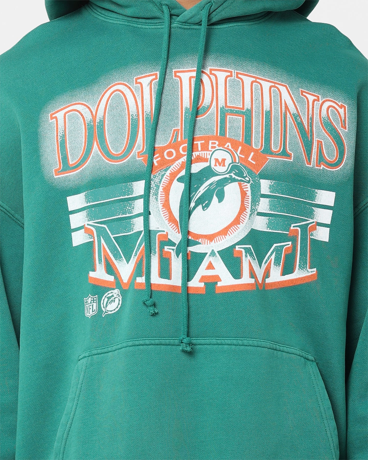 Easy Fit Mitchell & Ness Miami Dolphins Glow Arch Hoodie Aqua