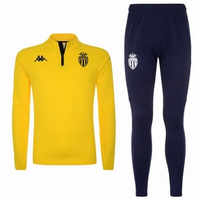 AS Monaco yellow training technical Soccer tracksuit 2021/22 - Kappa aquarium