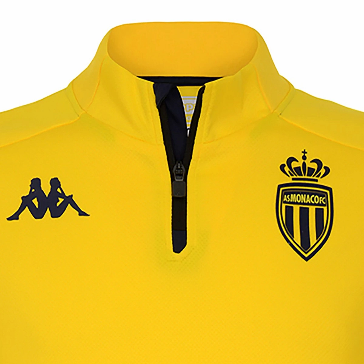 AS Monaco yellow training technical Soccer tracksuit 2021/22 - Kappa NonRestrictive Cut Advanced Wicking Knit