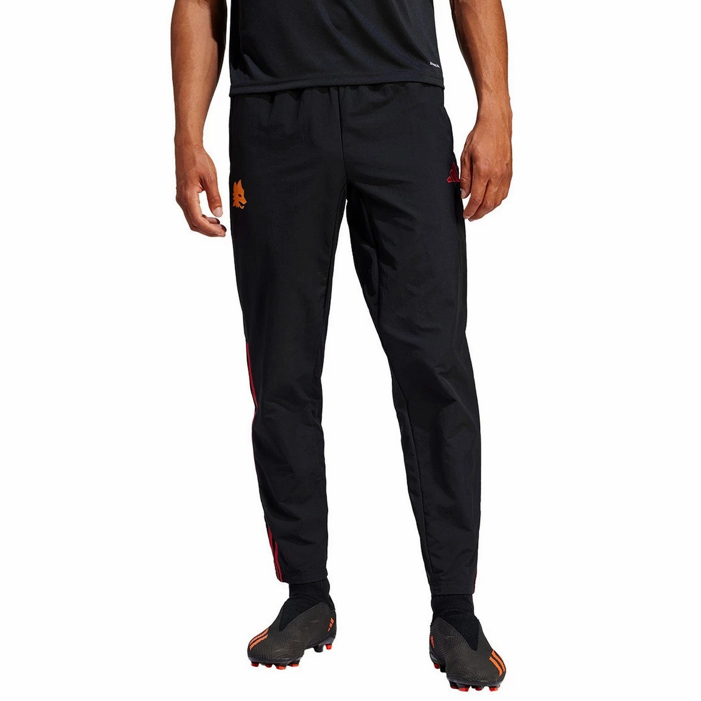 AS Roma black presentation Soccer tracksuit 2023/24 - Adidas discovery Jogging outfit