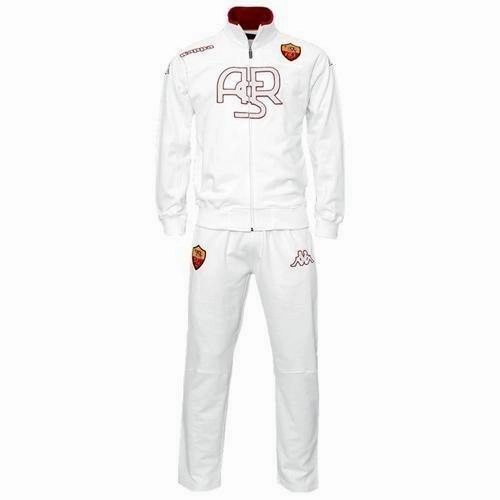Movement Ready AntiPillingFabric As Roma Presentation Soccer Tracksuit 2012 Kappa - White