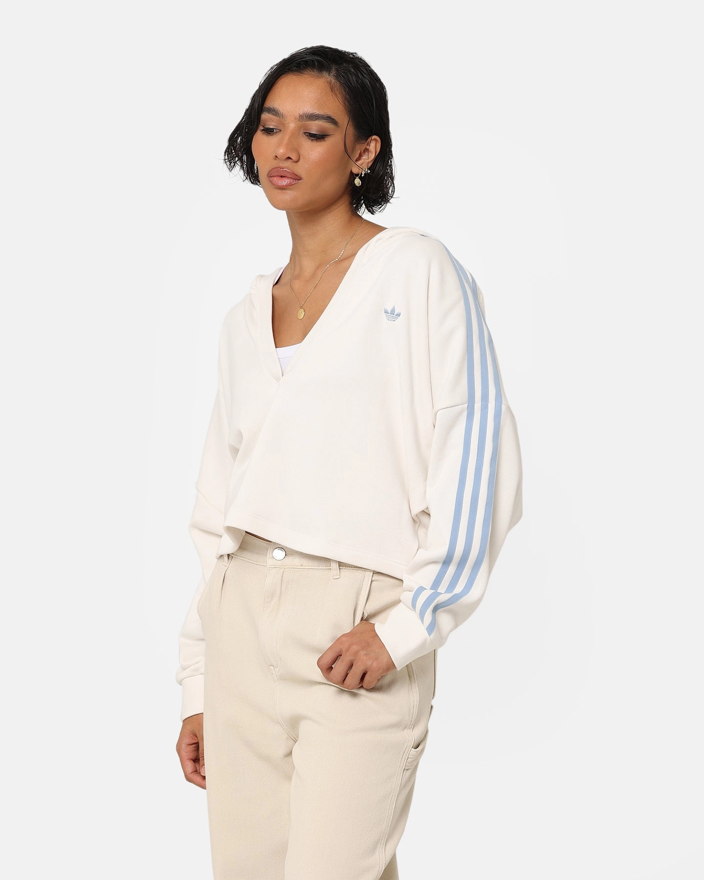 Adidas Women's Cropped Hoodie Clowhi Casual Use Brown