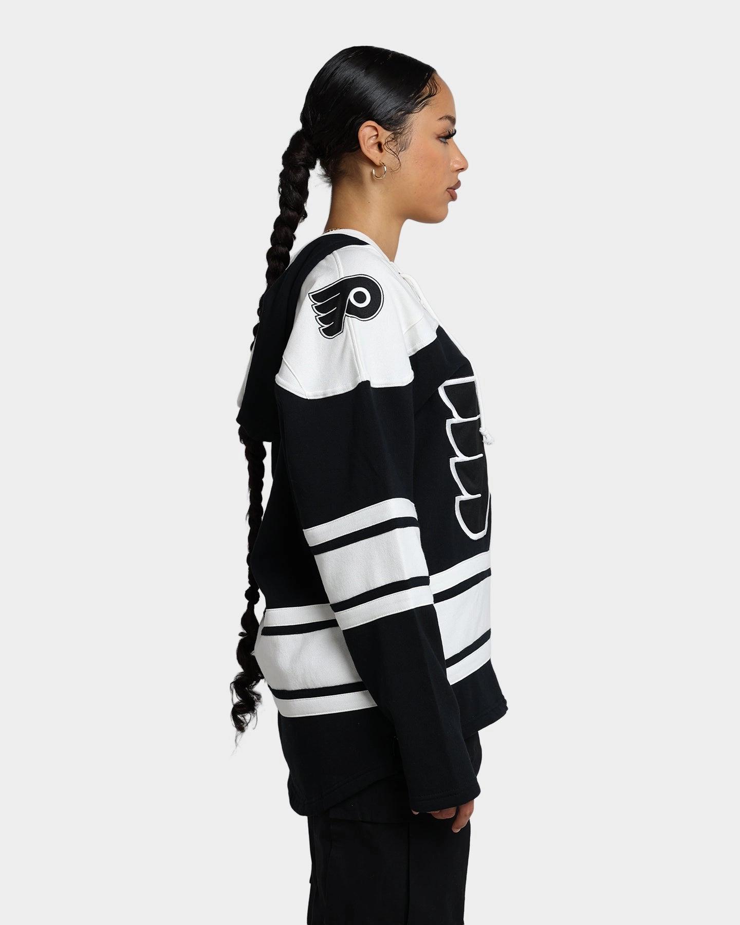 Linen Double Layer Design 47 Brand Philadelphia Flyers Superior Lacer Hoodie Jet Black