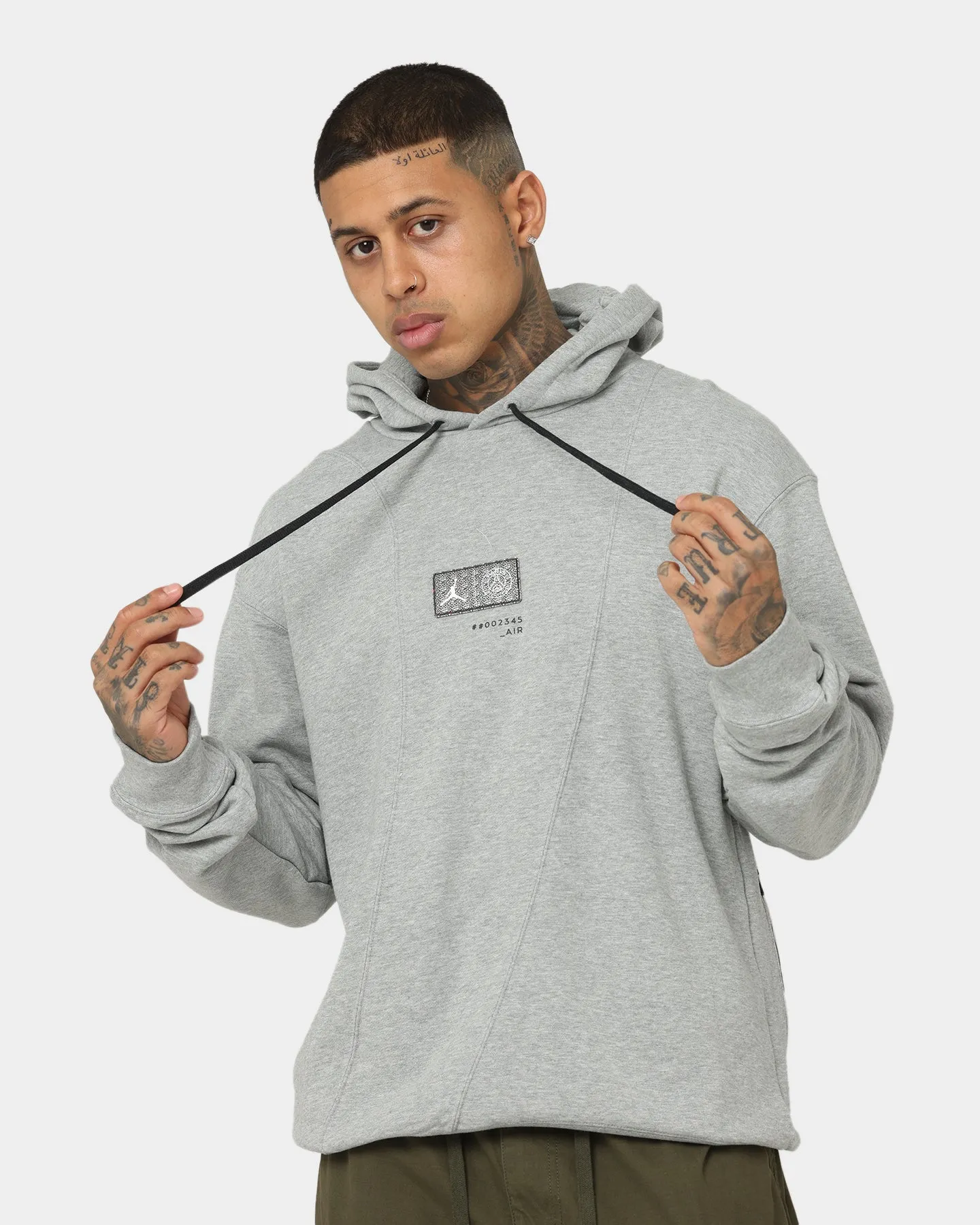 Praise Jordan X Paris Saint-Germain Fleece Pullover Hoodie Dark Grey Heather