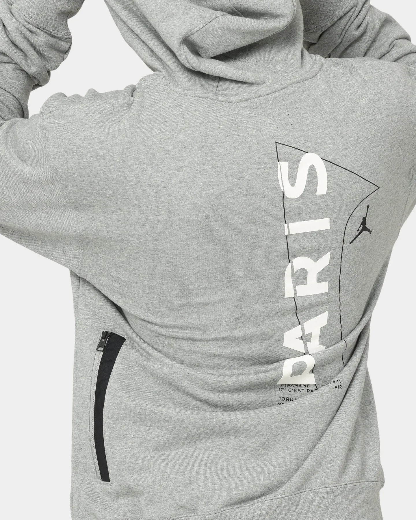 Jordan X Paris Saint-Germain Fleece Pullover Hoodie Dark Grey Heather Lightweight Waterproof